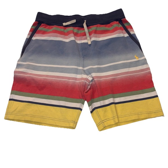 NWT Polo Ralph Lauren Men Small Striped Color-Blocked Mesh Shorts CP 93 Hi Tech - Picture 2 of 5